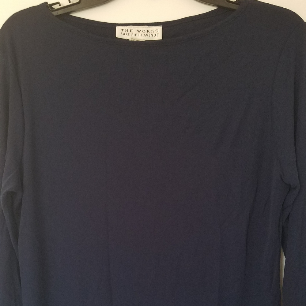 Saks Fifth Avenue Classic Navy 2 ply Tunic